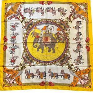 Hermes Caparacons de la France et de L'Inde Carre 90 Silk Scarf